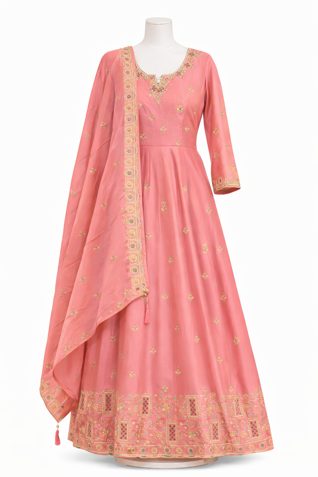 Blush Rose Embroidered Anarkali Set
