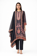 Midnight Noir Silk Printed Suit Set with Dupatta