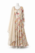 Ivory Blossom pastel floral anarkali set – Khush Mizaj