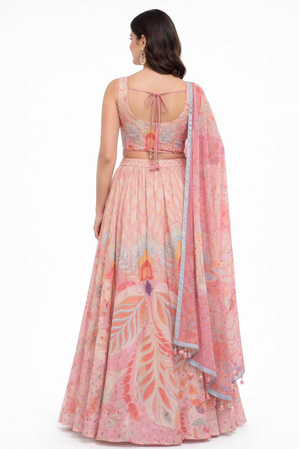 Blush Bloom Printed & Sequin Lehenga Set