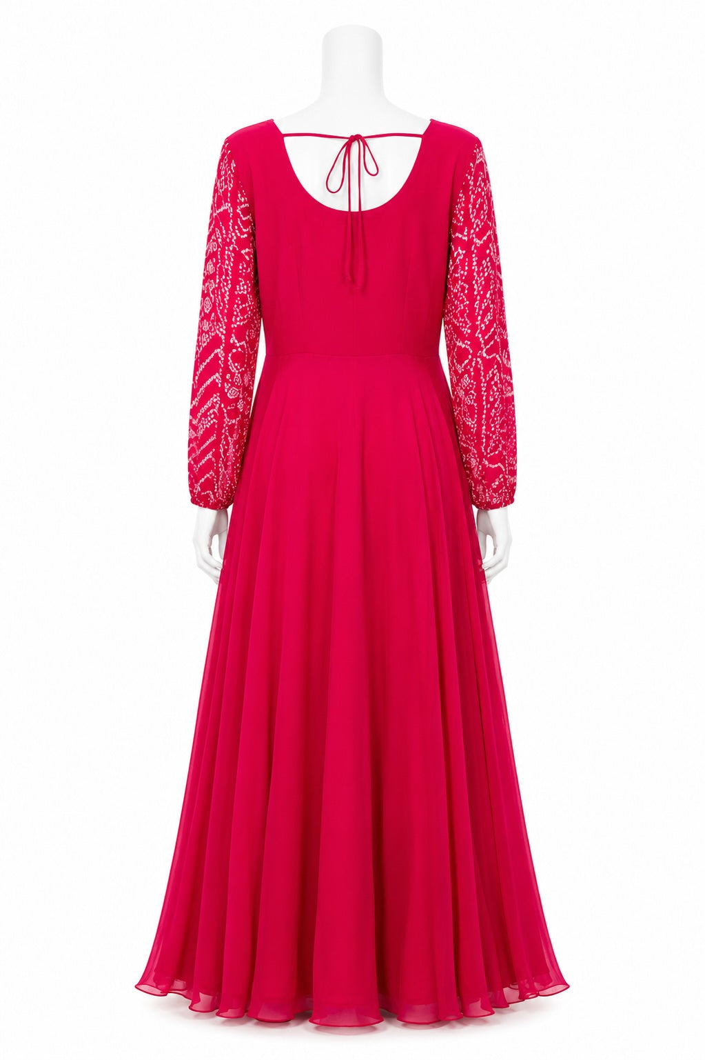 Fuchsia Pink Bandhani Anarkali Gown | Embroidered Floor-Length Pakistani Formal Dress