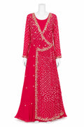 Fuchsia Pink Bandhani Anarkali Gown | Embroidered Floor-Length Pakistani Formal Dress