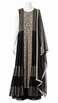 Black Embroidered Anarkali Sharara Suit with Dupatta | Pakistani Wedding & Party Wear