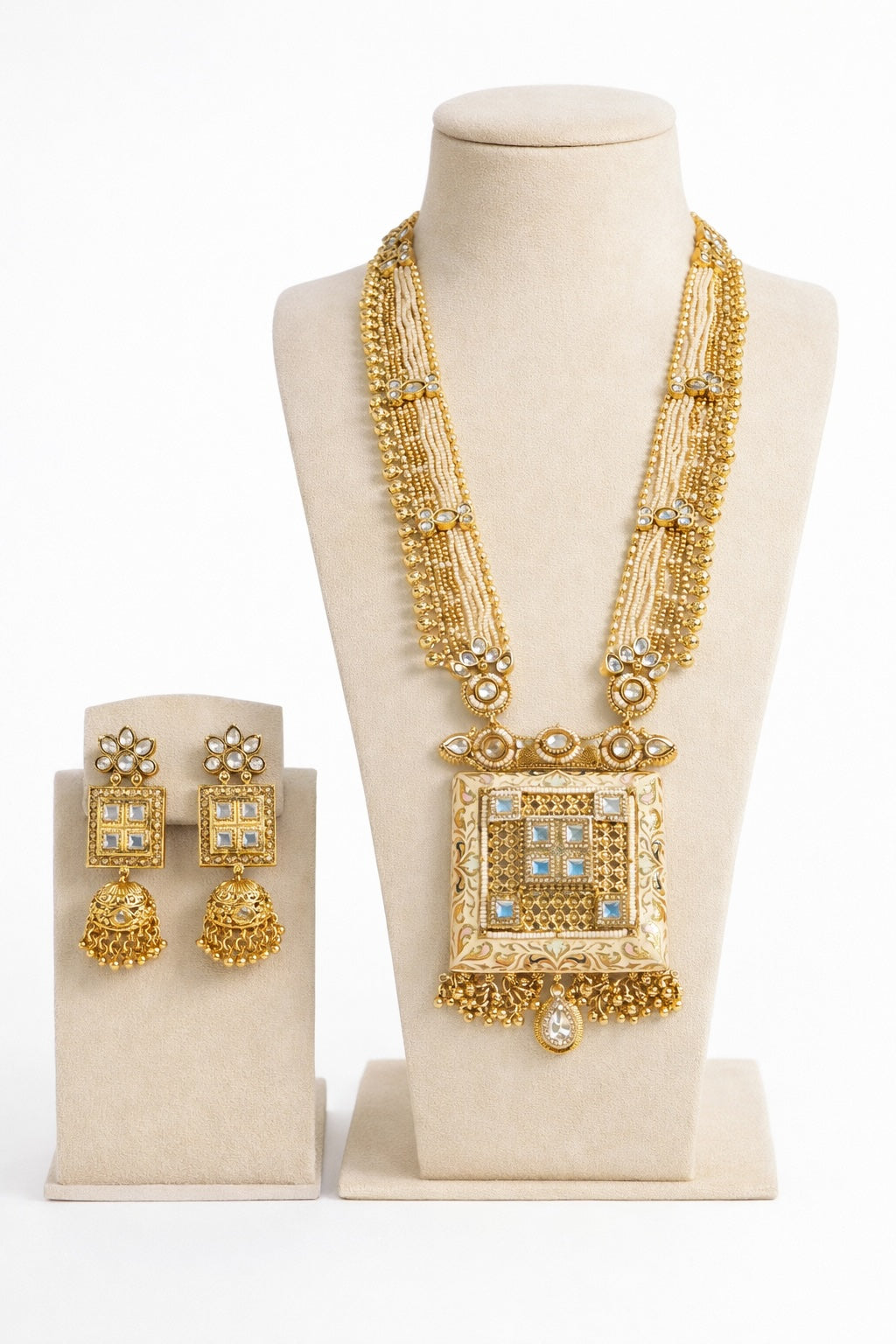 Royal Kundan Pearl Long Necklace Set