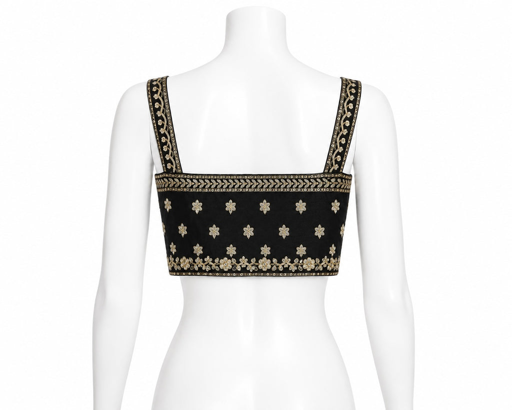 Black Indo-Western Palazzo Set with Embroidered Cape | Designer Fusion Wear