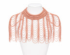 Rose Blush Indo-Western Dhoti Set with Beaded Neckpiece | Designer Fusion Wear