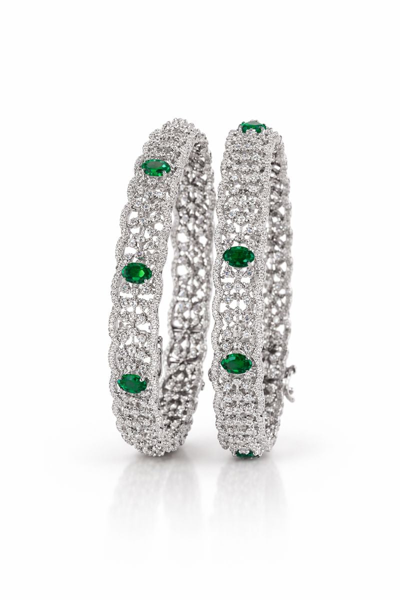 Emerald Royale Diamond Bangles (Pair)