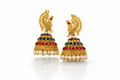 Peacock Kundan Jhumka Earrings