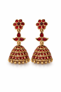 Ruby Kundan Jhumka Earrings