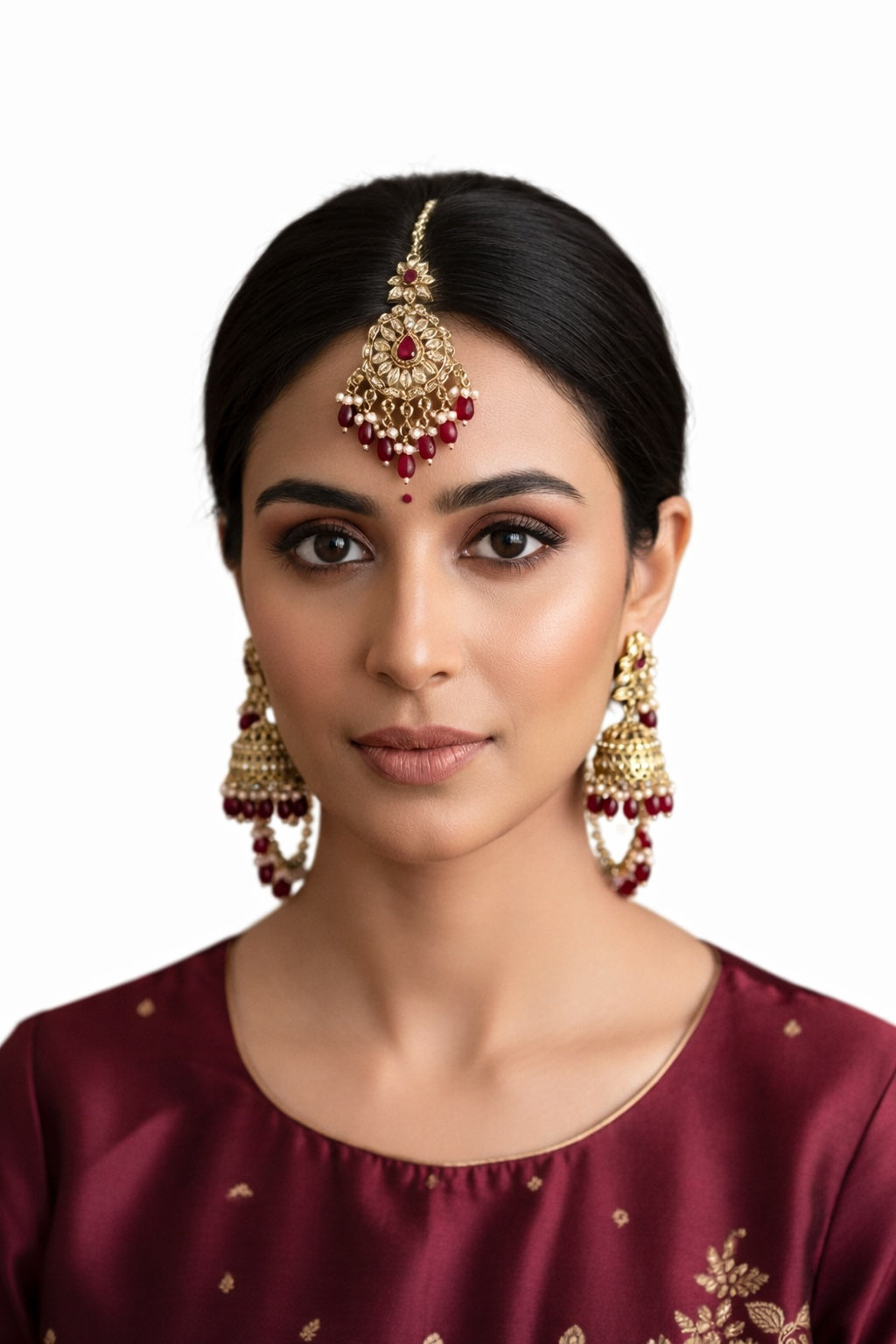 Noor Jhumka, Saharay & Maang Tikka Set