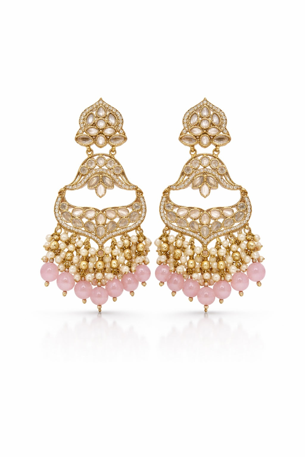 Noor-e-Jahan Kundan Pearl Chandbali Earrings