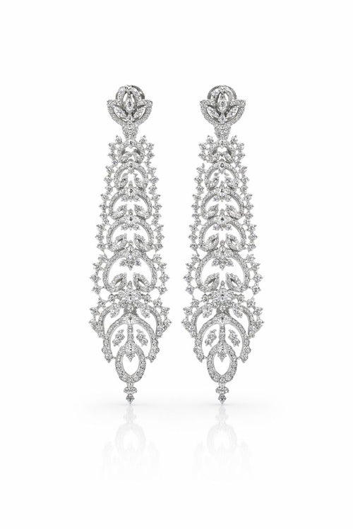 Celestia Crystal Drop Earrings | Khush Mizaj Official