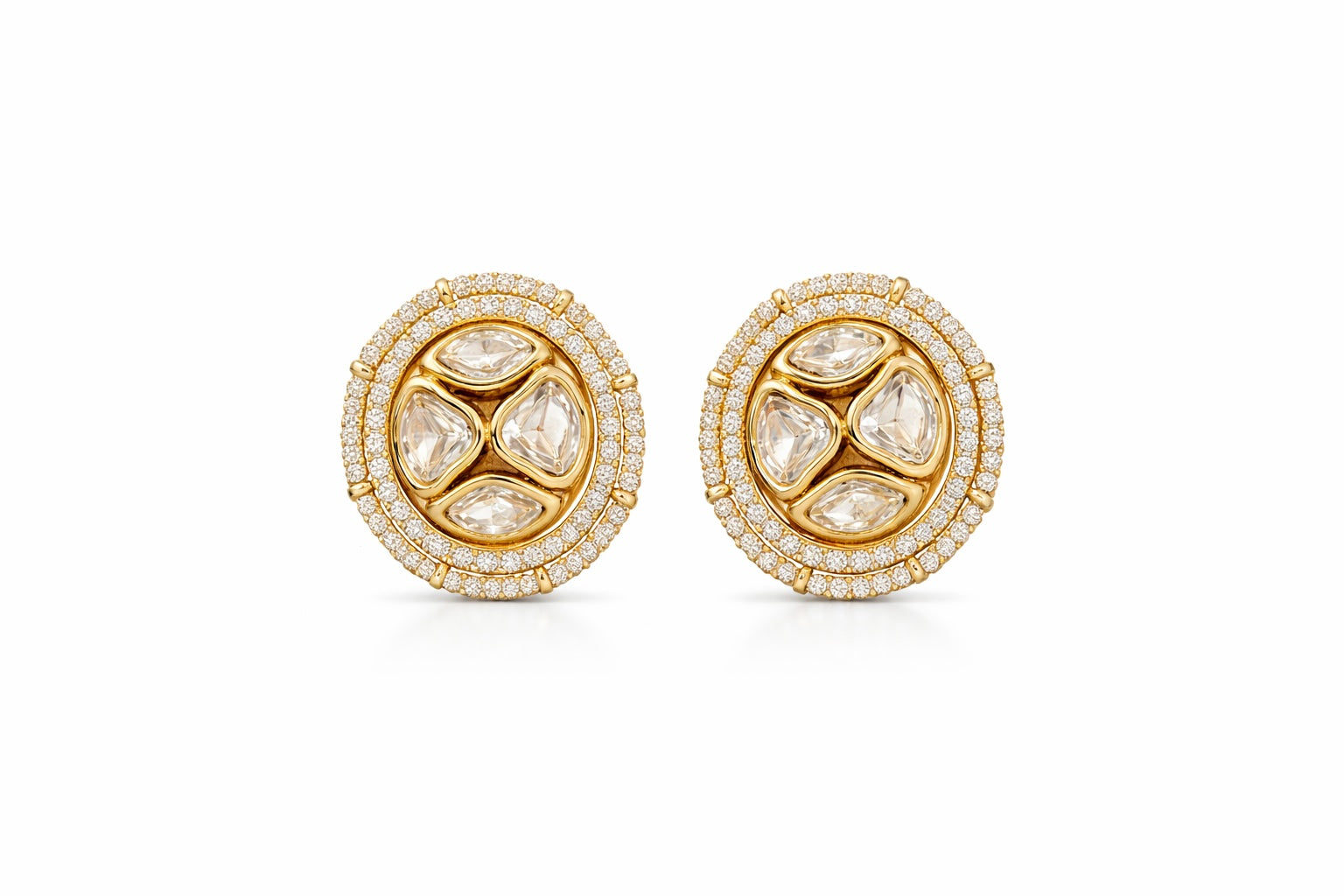 Noor Royale Halo Kundan Stud Earrings