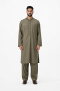 Olive Classic Embroidered Shalwar Kameez
