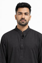 Black Short Kurta Shalwar | Khush Mizaj Official
