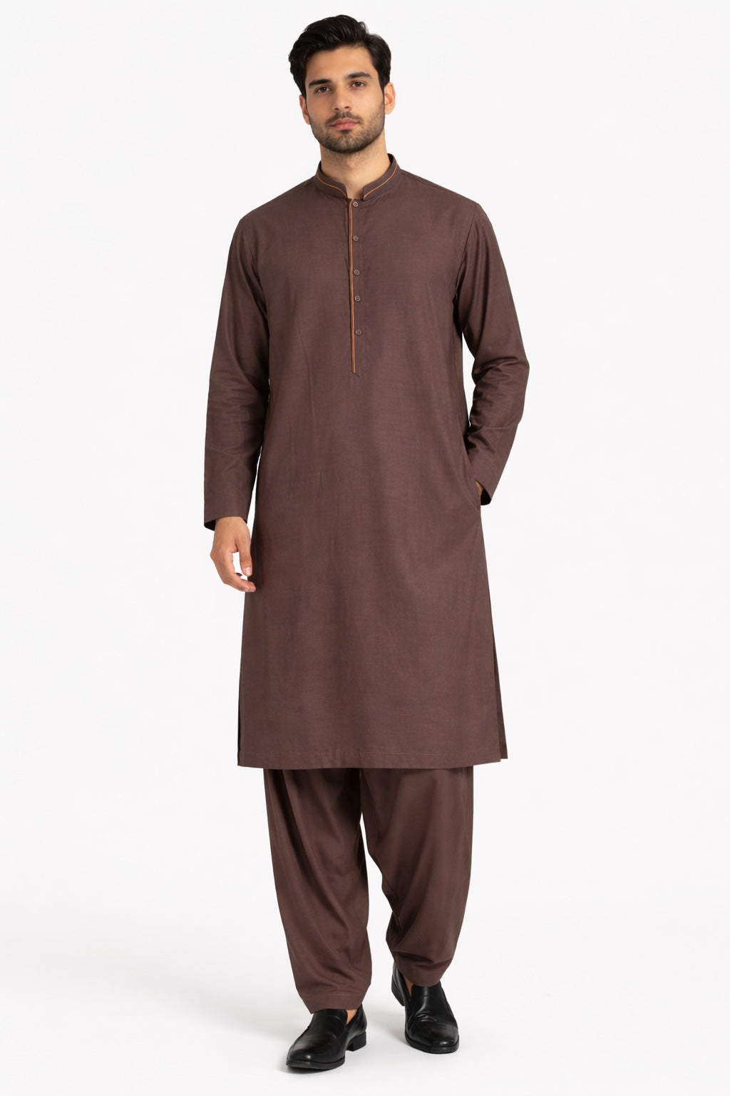 Classic Brown Shalwar Kameez