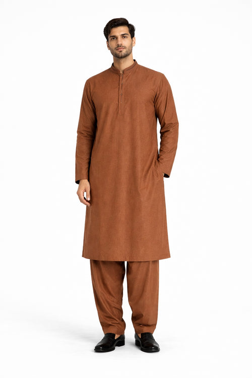 Classic Copper Brown Shalwar Kameez | Khush Mizaj Official