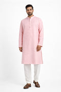 Blush Pink Textured Kurta Pajama Set