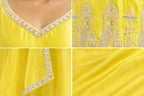 Noor-e-Zard Silk Embroidered Palazzo Set | Khush Mizaj Official