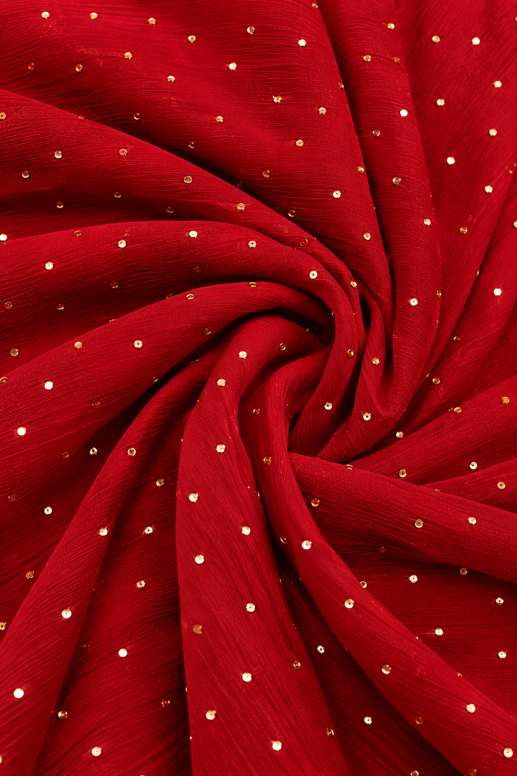 Red Saree with Gold Detailing & Unstitched Blouse