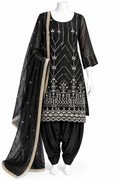 Black Embroidered Punjabi Salwar Suit