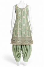 Sage Green Embroidered Salwar Suit with Dupatta