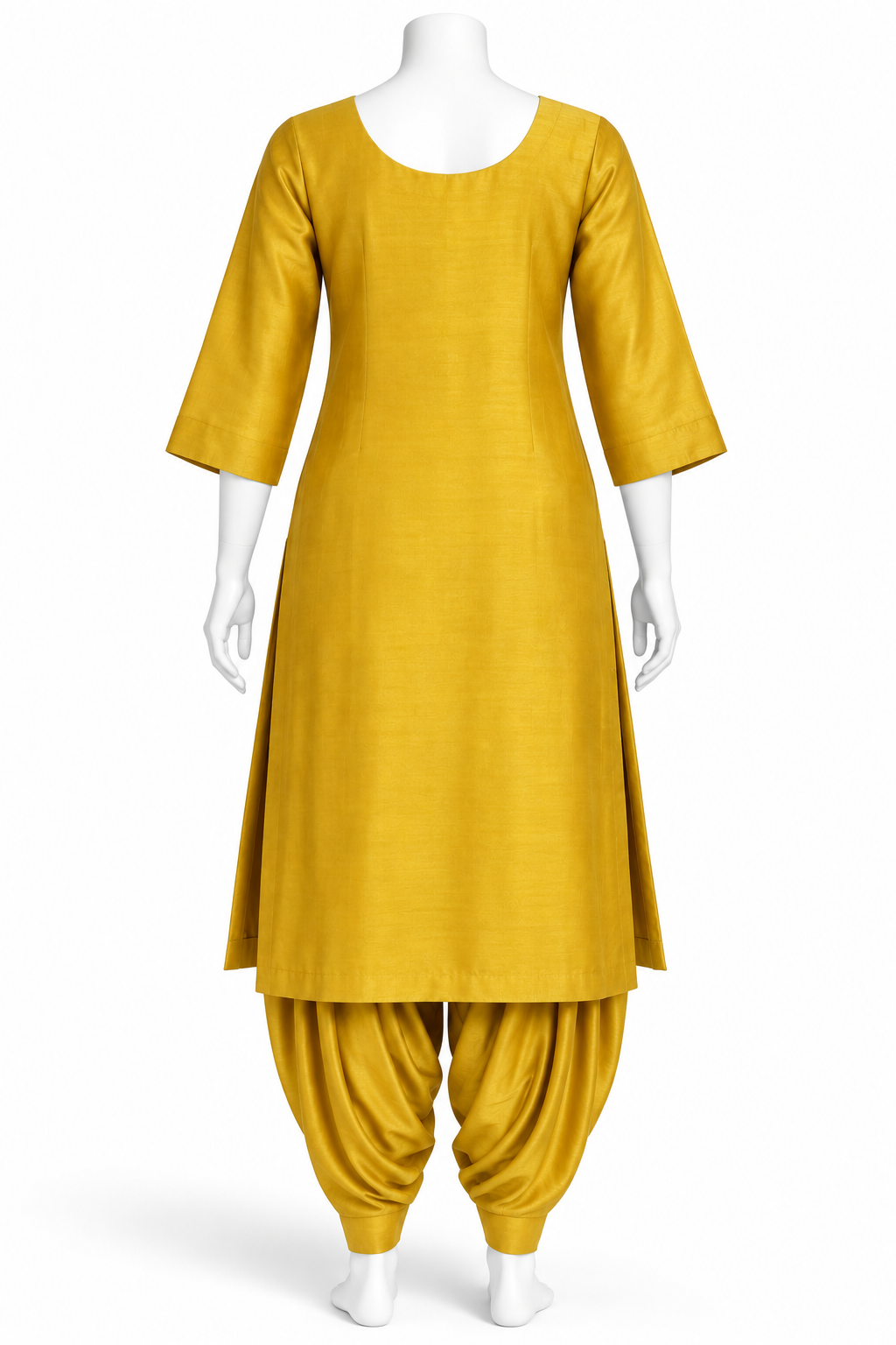 Mustard Yellow Embroidered Punjabi Salwar Suit with Dupatta