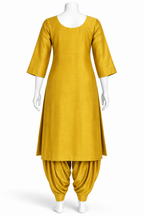 Mustard Yellow Embroidered Punjabi Salwar Suit with Dupatta