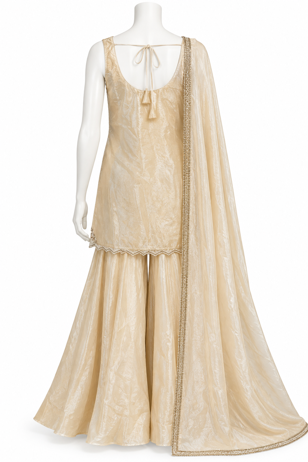 Ivory Embroidered Sharara Suit