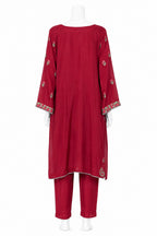 Ruby Pink Embroidered Pakistani Suit with Organza Dupatta | Elegant Party Wear