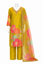 Sunshine Yellow Floral Pakistani Suit with Printed Dupatta | Elegant Festive Wear