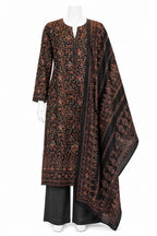 Black Floral Pakistani 3-Piece Suit with Printed Dupatta | Elegant Women’s Ethnic Wear