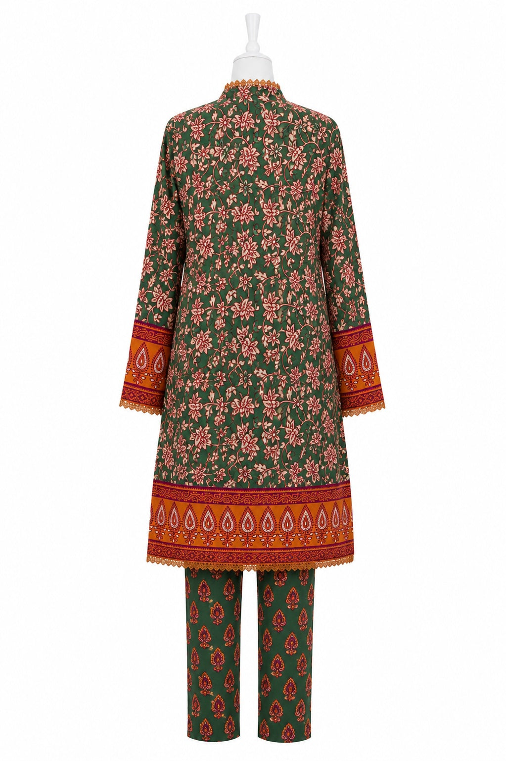 Emerald Garden Printed Co-Ord Set – Women’s Floral Kurta & Straight Pant Set