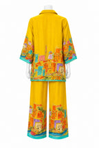 Yellow Printed Co-Ord Set for Women | Designer Resort & Vacation Wear