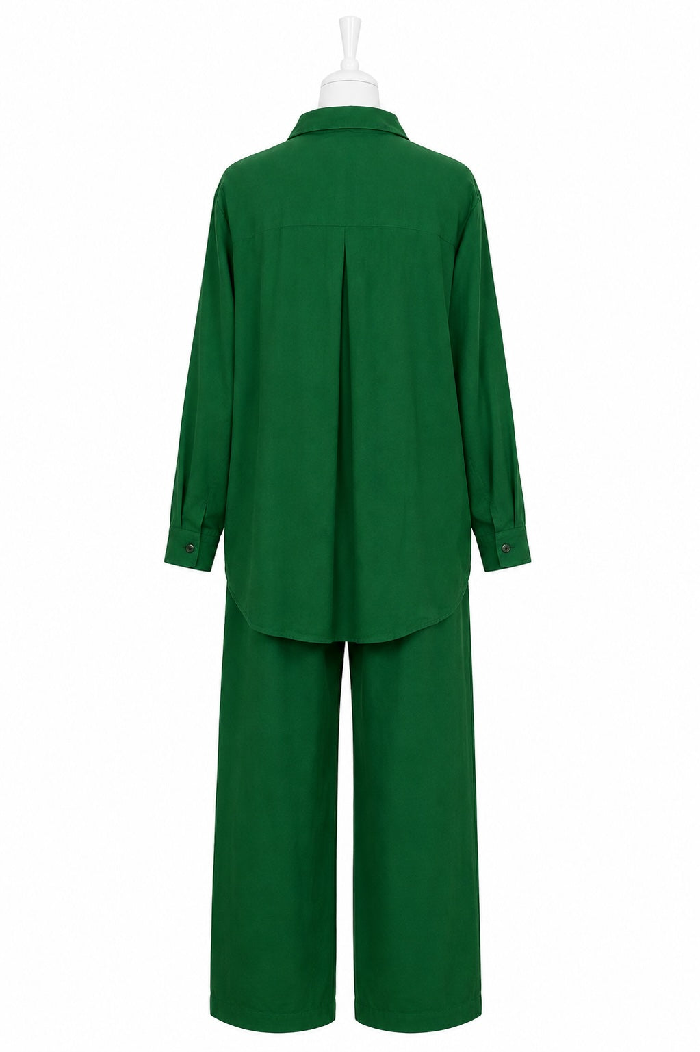 Emerald Clover Luxe Co-Ord Set – Women’s Embellished Shirt & Wide-Leg Pant Set