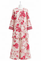 Rose Garden Floral Co-Ord Set – Women’s Printed Tunic & Wide-Leg Pant Set