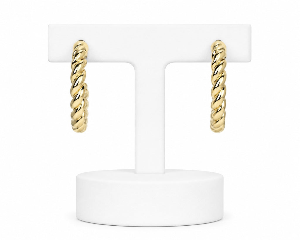 Twisted Gold Hoop Earrings | Classic Rope Texture Statement Hoops
