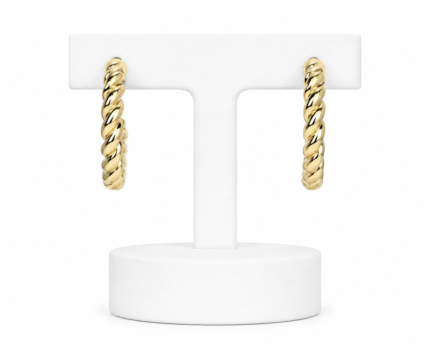 Twisted Gold Hoop Earrings | Classic Rope Texture Statement Hoops