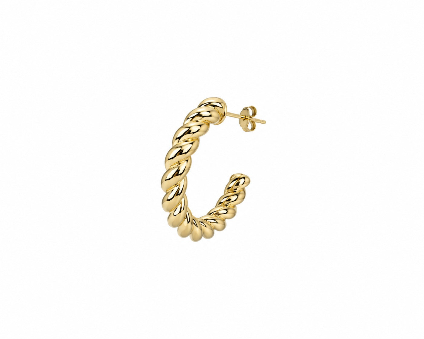Twisted Gold Hoop Earrings | Classic Rope Texture Statement Hoops