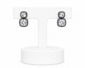 Double Cushion-Cut Crystal Stud Earrings | Black Rhodium Statement Earrings