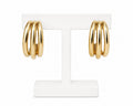 Triple Gold Hoop Earrings | Modern Layered Statement Hoop Earrings