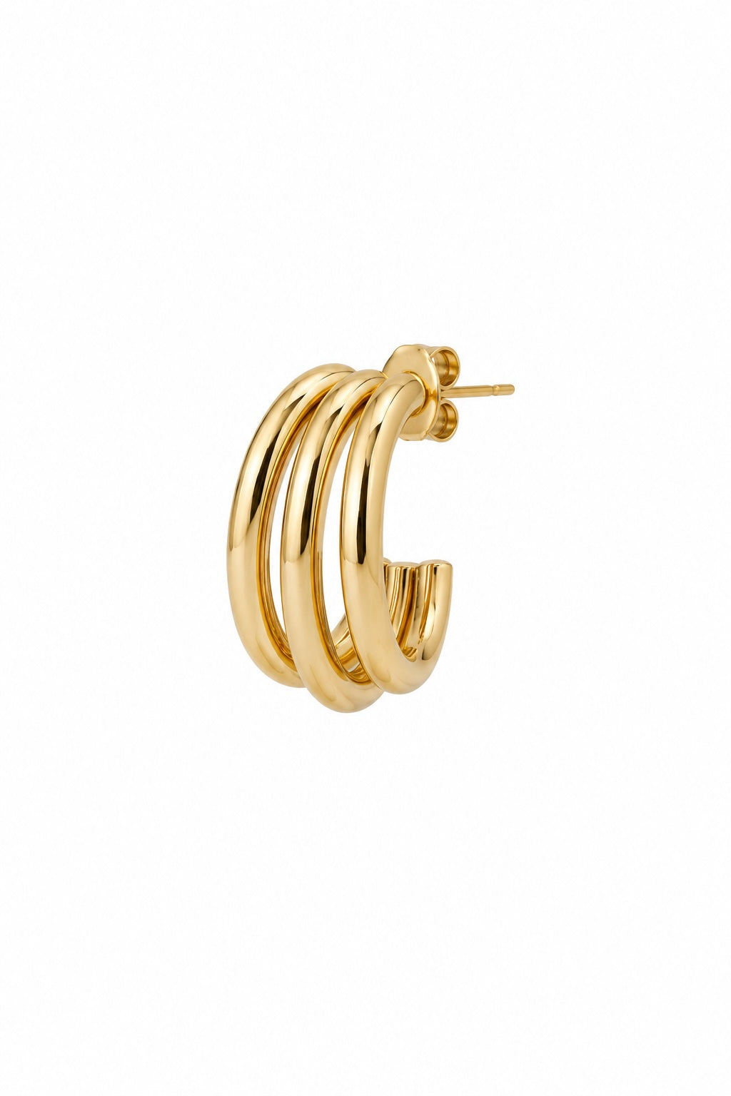 Triple Gold Hoop Earrings | Modern Layered Statement Hoop Earrings
