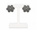 Vintage Floral Oxidized Silver Stud Earrings | Statement Flower Earrings for Women
