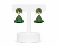Emerald Peacock Jhumka Earrings | Traditional Green & Gold Indian Statement Earrings