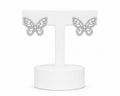 Crystal Butterfly Stud Earrings | Sparkling Silver Rhinestone Statement Earrings