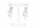 Pearl Blossom Crystal Drop Earrings | Bridal Floral Statement Earrings