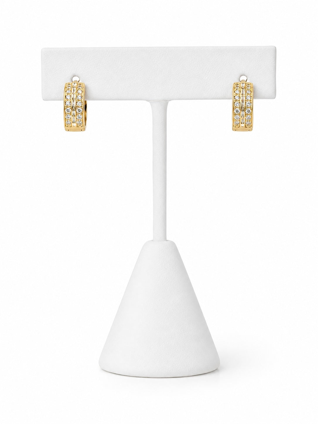 Gold Crystal Huggie Hoop Earrings | Elegant Everyday Hoop Earrings for Women