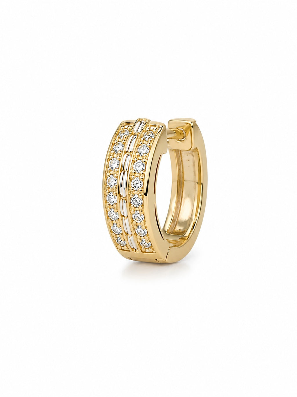 Gold Crystal Huggie Hoop Earrings | Elegant Everyday Hoop Earrings for Women