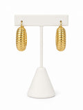 Chunky Gold Ribbed Hoop Earrings | Bold Statement Gold Huggie Earrings