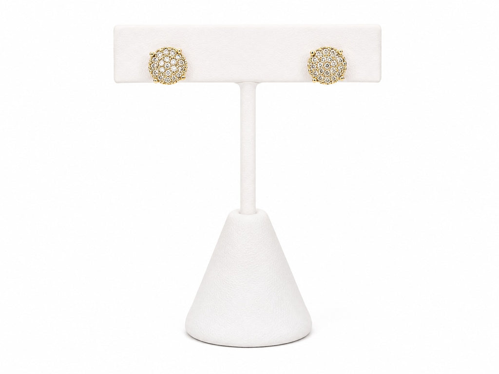 Classic Gold Pavé Crystal Stud Earrings | Everyday Luxury Round Studs